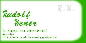 rudolf wener business card