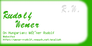 rudolf wener business card